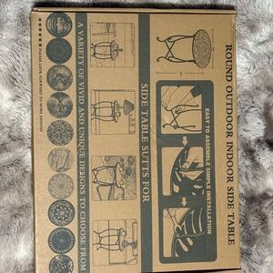 Round Outdoor Indoor Side Table NEW IN BOX
